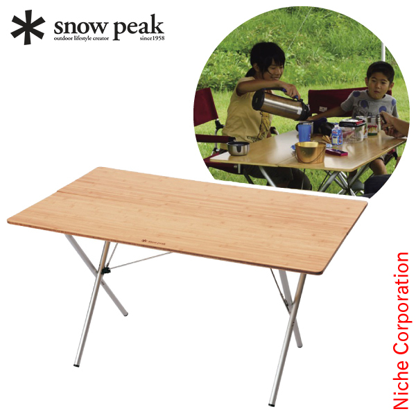 極美品】 peak LV-015TR ワンアクションテーブル ロング竹 snow peak