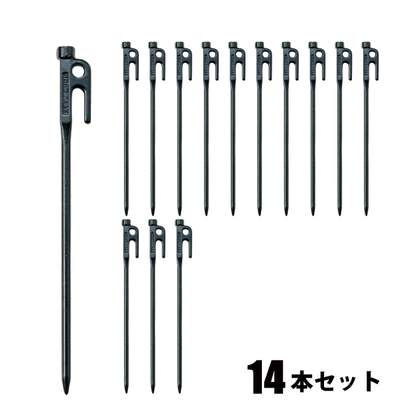 スノーピーク エルフィールドテント対応 ペグセット キャンプ用品 テント ペグ 14本 ソリッドステーク30 R-103 | snow peak
