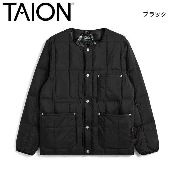 タイオン ワーク クルーネック ダウンジャケット TAION-104BWK 