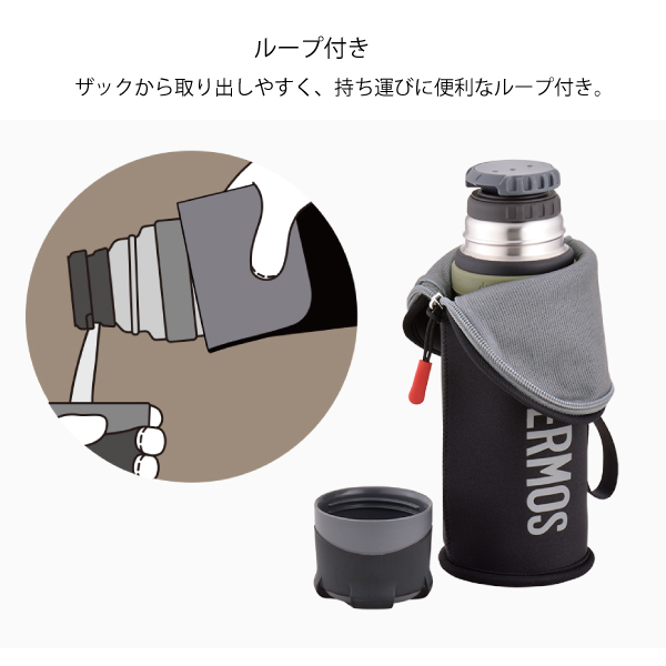 サーモス 山専ボトル500ml専用 ボトルポーチ  FFX-501POUCH-BKGY | THERMOS | 03