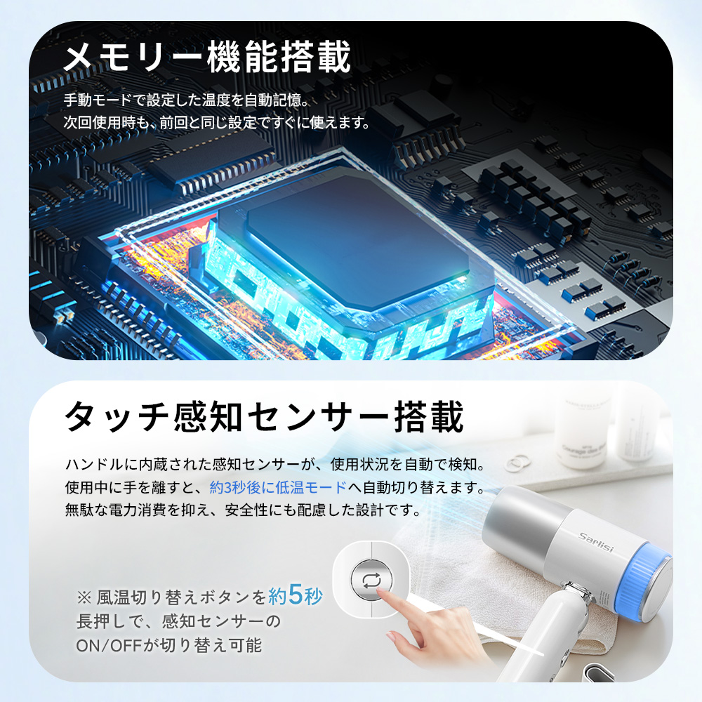 Sarlisi 新商品ドライヤー ヘアドライヤー 速乾 大風量 軽量 マイナス