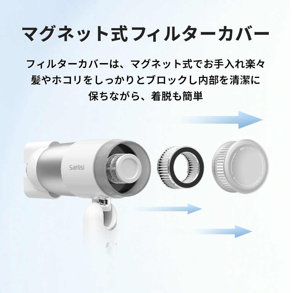 Sarlisi 新商品ドライヤー ヘアドライヤー 速乾 大風量 軽量 マイナス