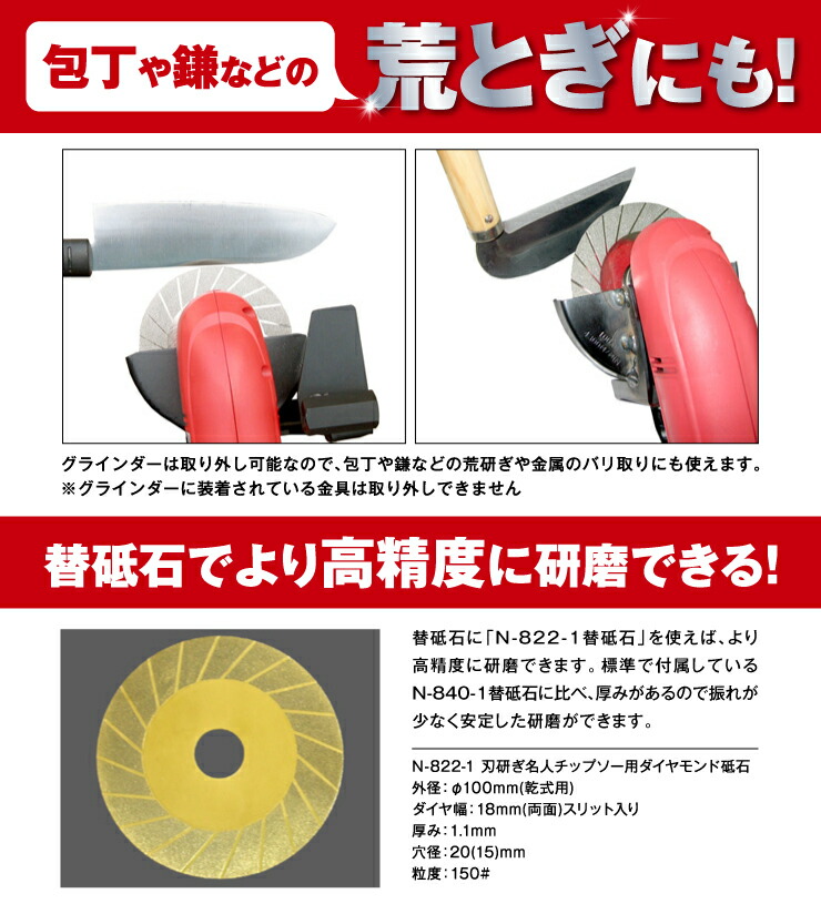 ニシガキ工業 N-845 刃研ぎ 早研ぎ チップソー 草刈り 簡単 卓上 研磨