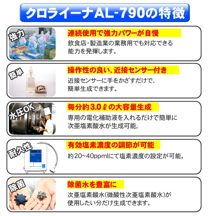 アルテック 電解補助液500cc 微酸性水生成器 クロライーナAL-790
