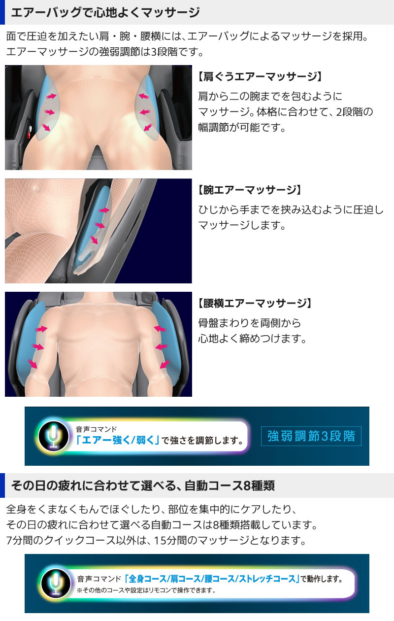 マッサージチェアAS-880はエアーバッグで心地よくマッサージ