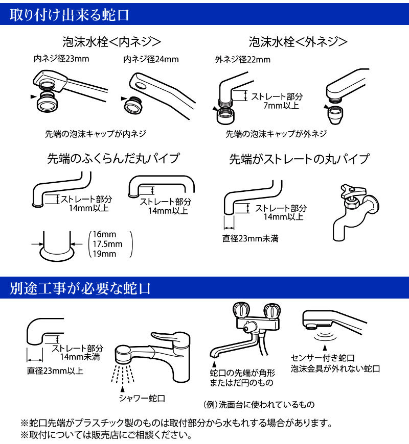 イオンガーデンVH(CI-5000H)取り付け出来る蛇口