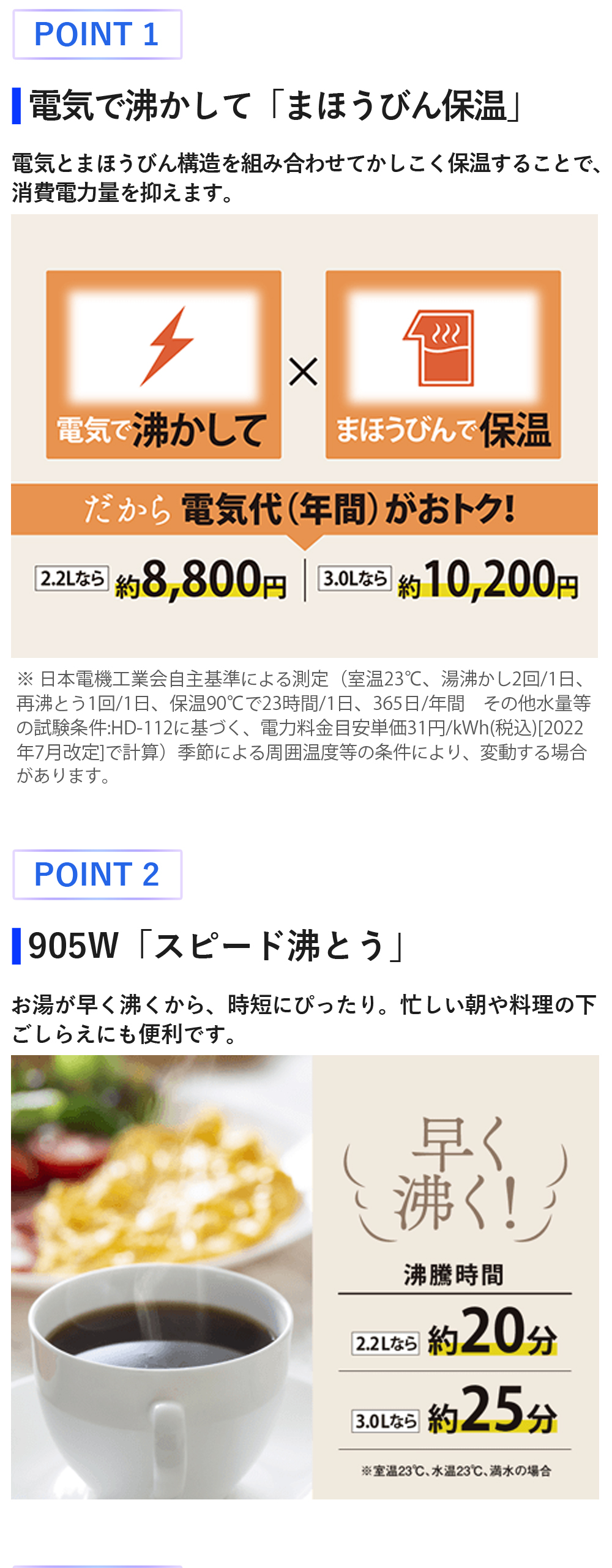 優湯生 象印（ZOJIRUSHI） CV-TE22-WA（ホワイト） 2.2L（2.2リットル 
