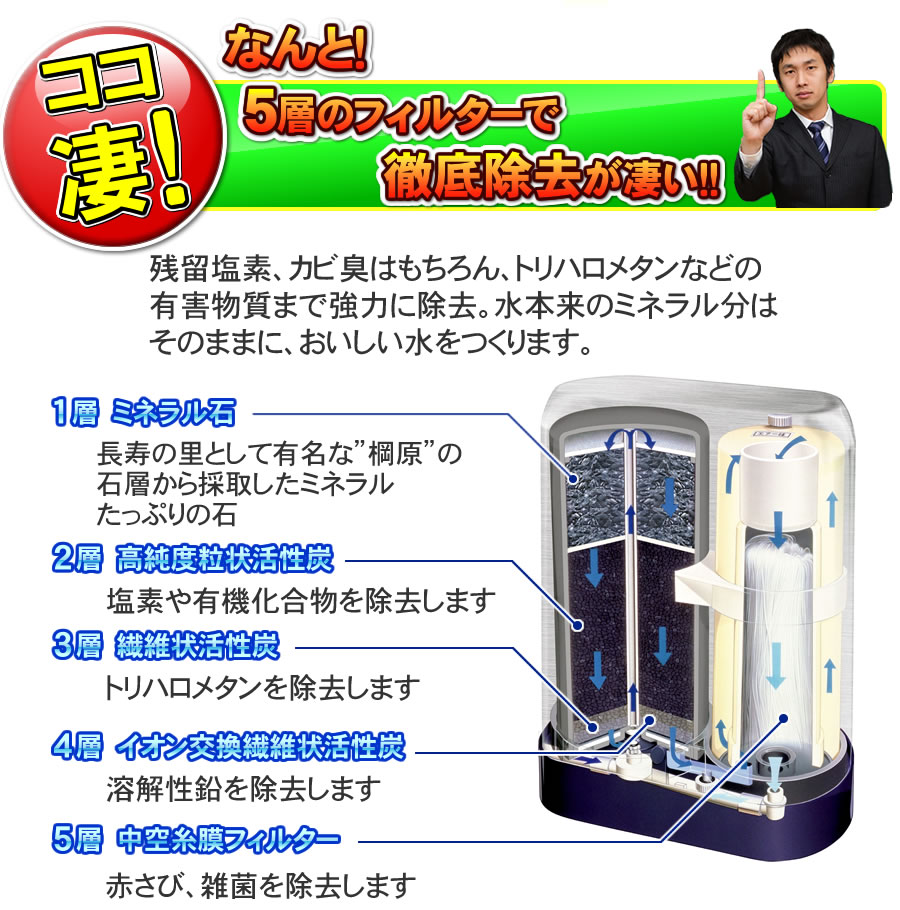 ゼンケン 浄水器 C-KMD-50-Z（旧品番：C-KMD-50） 鉛除去 アクアホーム