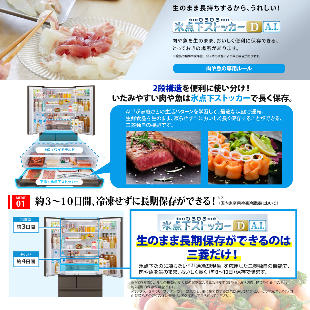 【Mitu】ご注文品おまとめ 三菱（MITSUBISHI） 標準設置費込み 冷蔵庫 MR-WZ61K-C（ グランド