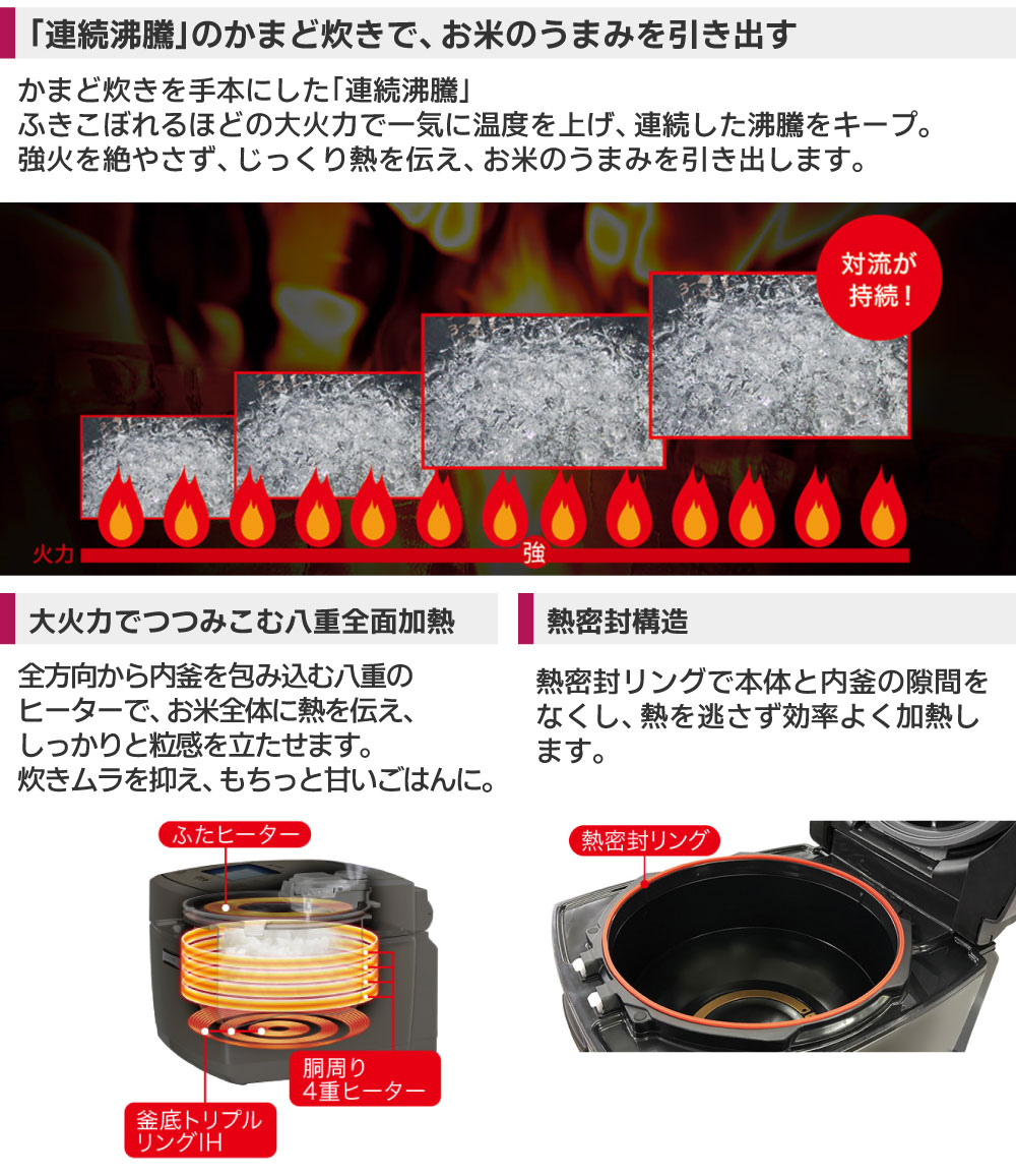 三菱電機（MITSUBISHI ELECTRIC） 【NJ-VP10H-B】 熾火 炭炊釜 ダブル