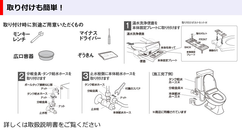 東芝温水洗浄便座SCS-SCK7010取り付け
