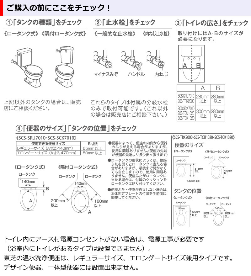 東芝温水洗浄便座SCS-TCU1020購入前チェック