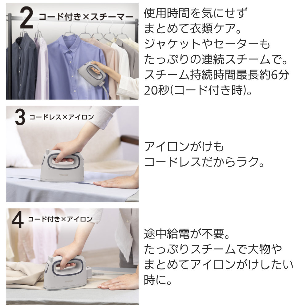 TOSHIBA アイロン、ズボンプレッサー（アイロン、ズボンプレッサー機能