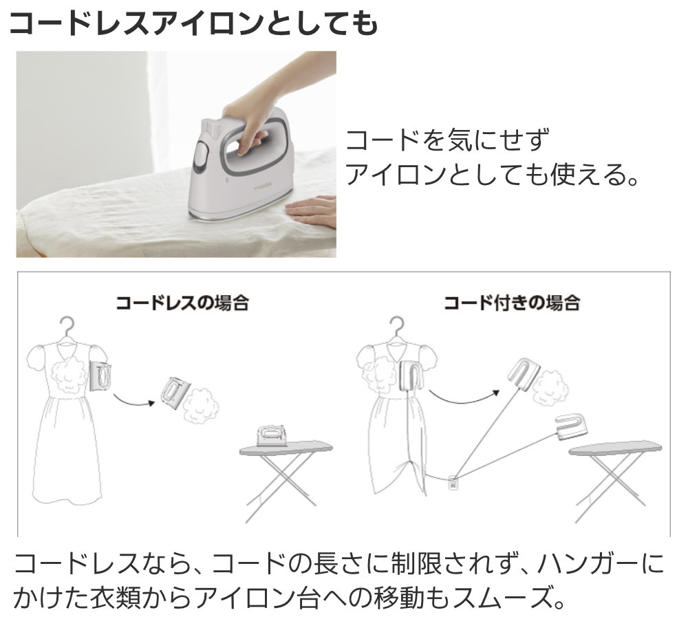 LaCoo 東芝「純正品・正規品」TOSHIBA コードレス コード付き 衣類