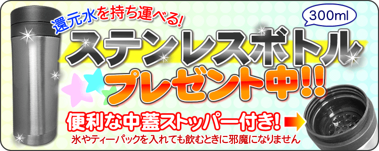 「ステンレスボトル＆pH試薬付き」サプリーナ ピュアリズム2（浄水器）用 ブロックカーボンカートリッジ コロナ工業純正品 浄水カートリッジ