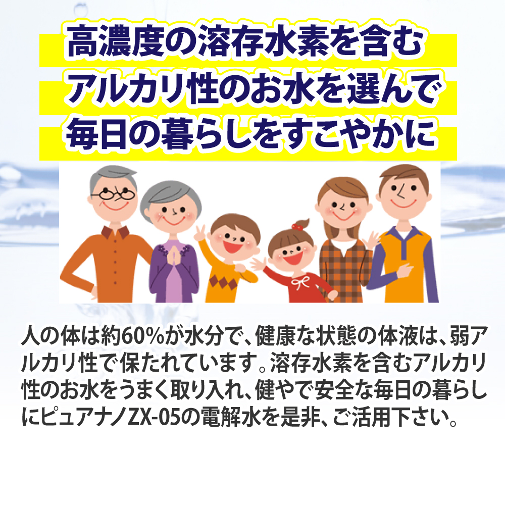 水『PREMIUM WATER 』用5箱 水素水生成器 電解還元水 ｜ ピュアナノ ZX-05 PFAS 除去可能（PFOS