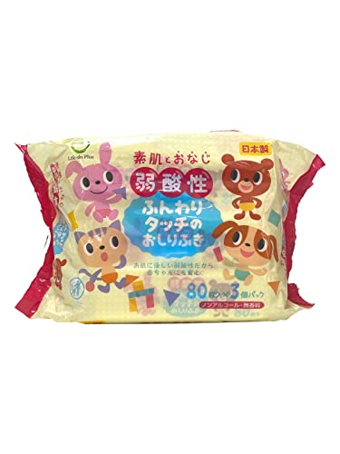 Life-do.Plus ライフドー おしりふき 弱酸性 ふんわりタッチ 80枚×3コパック