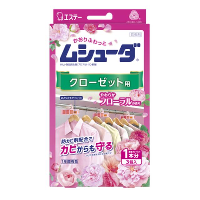 エステー ムシューダ 1年間有効 クローゼット用 フローラルの香り 3個入り ６個セット