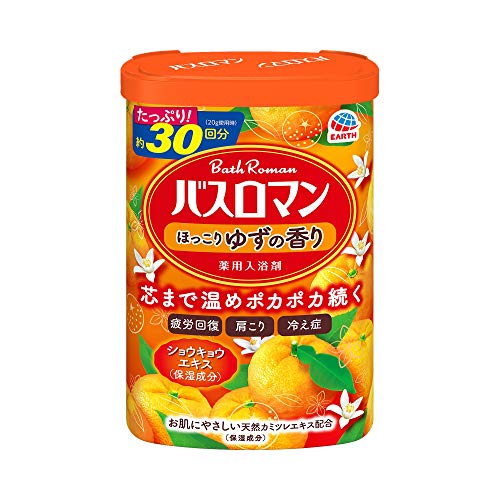 アース製薬 バスロマン 入浴剤 ほっこりゆずの香り 600g ２個セット