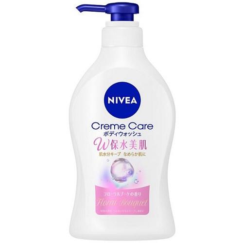 花王 ニベア クリームケア ボディウォッシュ Ｗ保水美肌 フローラルブーケの香り ポンプ体 470ml ボディソープ 3個セット