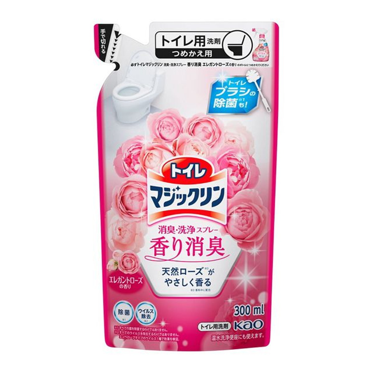 花王 トイレマジックリンスプレー 消臭・洗浄スプレー エレガントローズの香り 詰め替え 300ml