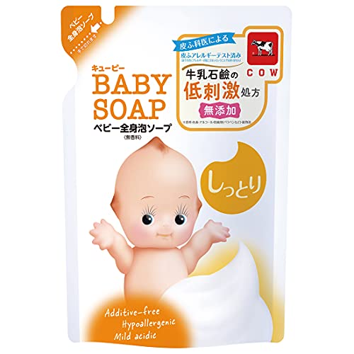 牛乳石鹸共進社 キューピー しっとり全身ベビーソープ 泡タイプ つめかえ用 350ml 無香料 ２個セット