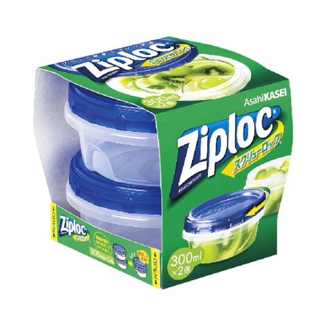 旭化成ホームプロダクツ ジップロック スクリューロック 300ml 2個入 保存 収納 キッチングッズ 食品保存 便利グッズ 新生活グッズ 新生活 5個セット