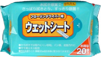 コットン・ラボ フローリングワイパー用 ウェットキレイシート 20枚入り ６個セット