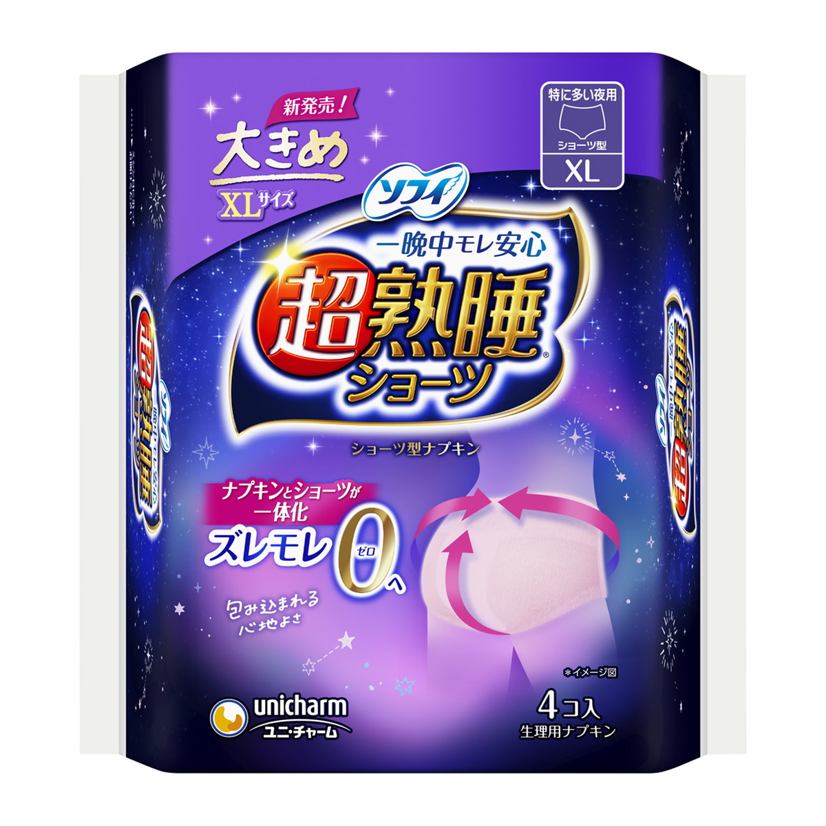 ユニ・チャーム ソフィ 超熟睡 ショーツ XL 4枚入 4個セット
