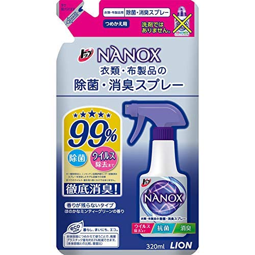 トップ ＮＡＮＯＸ ナノックス 除菌・消臭スプレー つめかえ用 320ml ２個セット