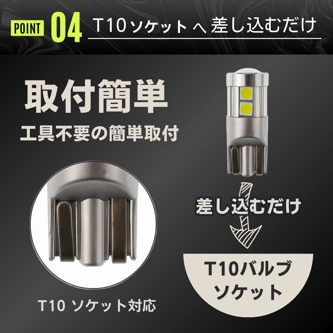 T10バルブ ポイント4 簡単取付