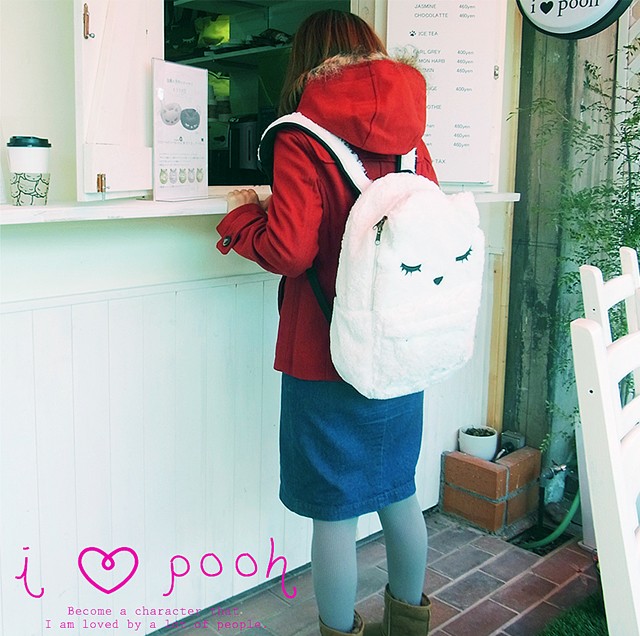 A481おすましプーちゃんぷーちゃんファーリュックサックおすまし