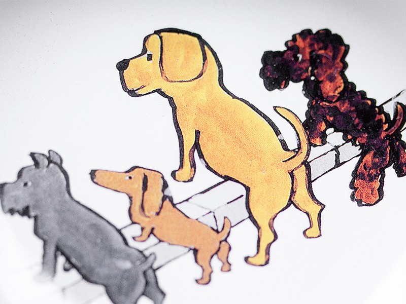レイモン サヴィニャック　アート　環境保護キャンペーン　４匹の犬 サヴィニャック 環境保護キャンペーン 1975年 4匹の犬 フランス