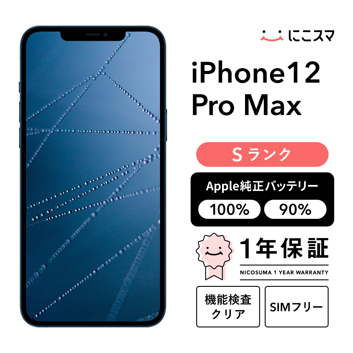 純正バッテリー90-99% iPhone SE (第 3 世代) 64GB Sランク : 中古
