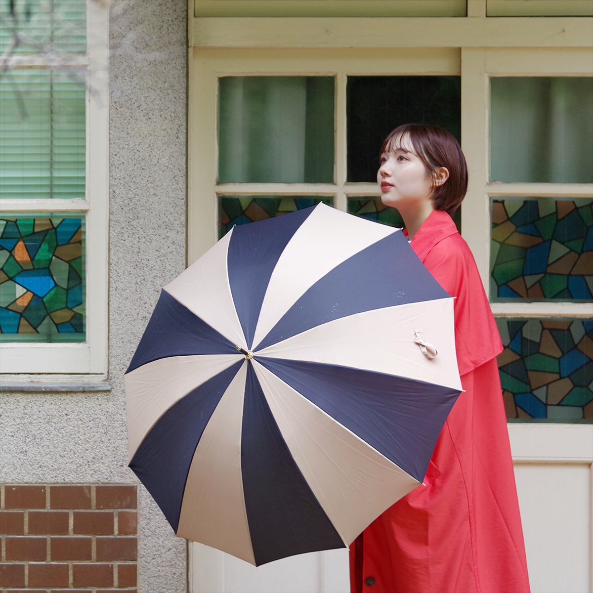 公式 傘 雨傘 レディース 晴雨兼用 長傘 12本骨 耐風 スイッチカラー