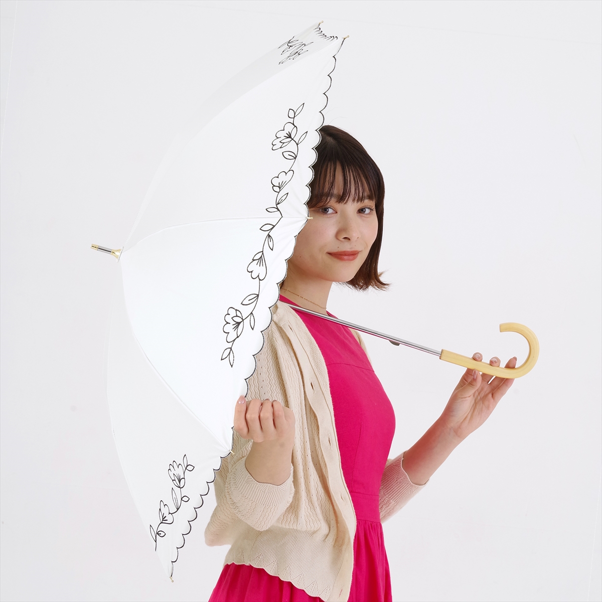 公式 日傘 レディース 晴雨兼用 遮光 遮熱 花 フラワー 刺繍｜niftycolors｜15