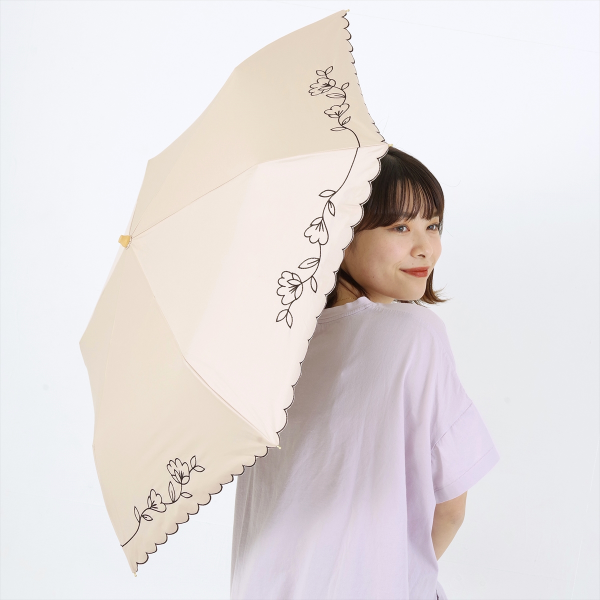 フェイラー　刺繍入り日傘2022年購入　3万円程度→本日のみ6400円 nifty colors 公式 日傘 レディース 晴雨兼用 折りたたみ傘 遮光