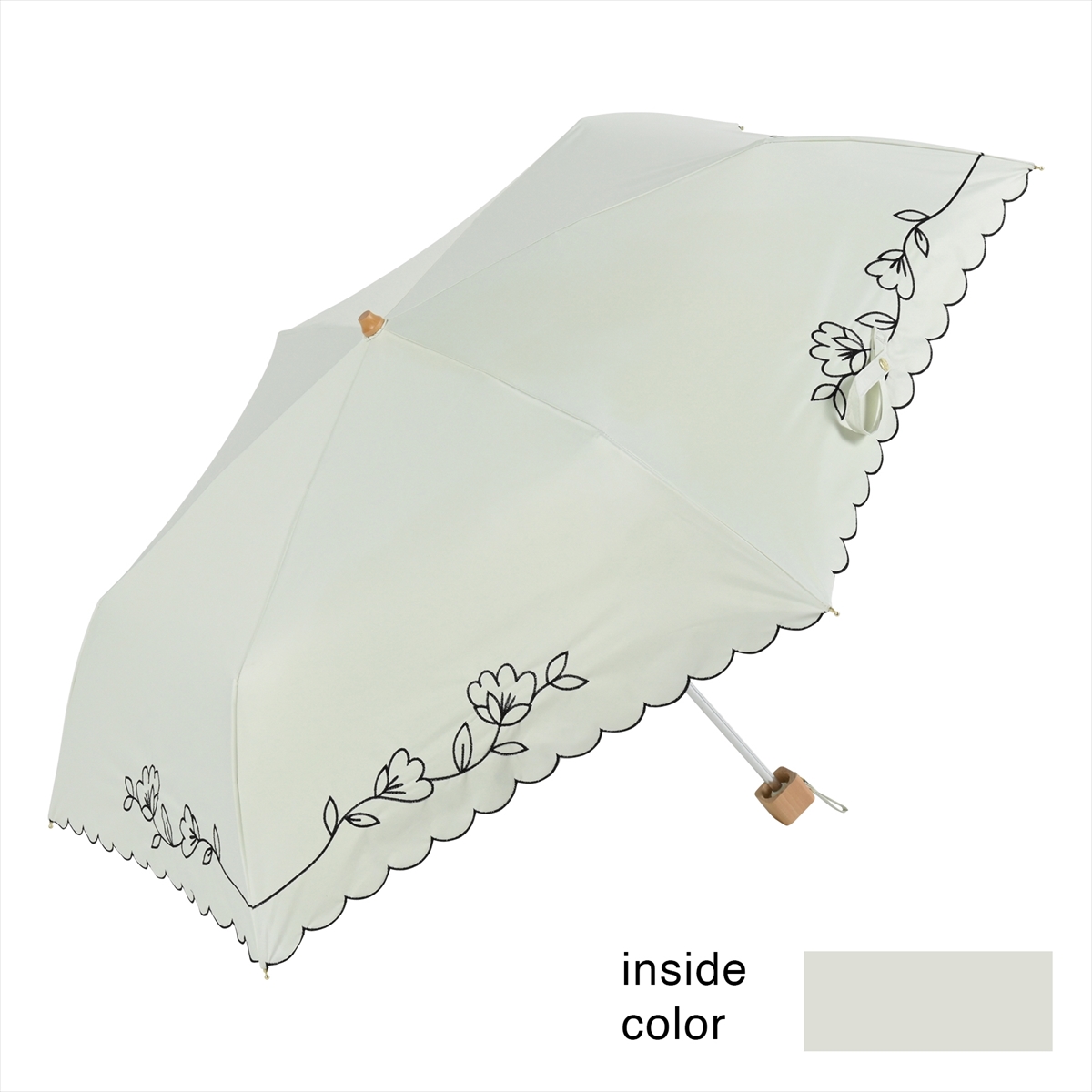 公式 日傘 レディース 晴雨兼用 折りたたみ傘 遮光 遮熱 花 フラワー 刺繍