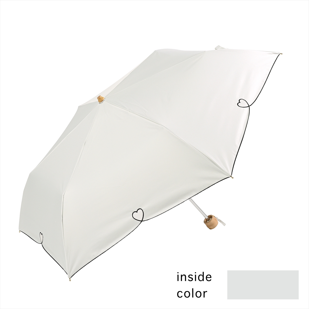 公式 折傘 日傘 レディース 晴雨兼用 遮光 遮熱 ハート オーガンジー 刺繍
