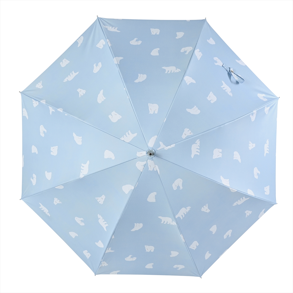 公式 晴雨兼用 日傘  花柄 両面 しろくまフラワー リボン ブーケ 長傘 100％  UV 遮光 ...