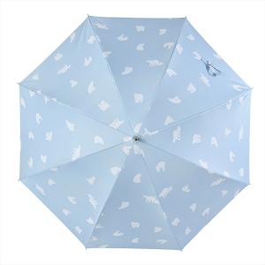 公式 晴雨兼用 日傘  花柄 両面 しろくまフラワー リボン ブーケ 折傘 100％  UV 遮光 ...