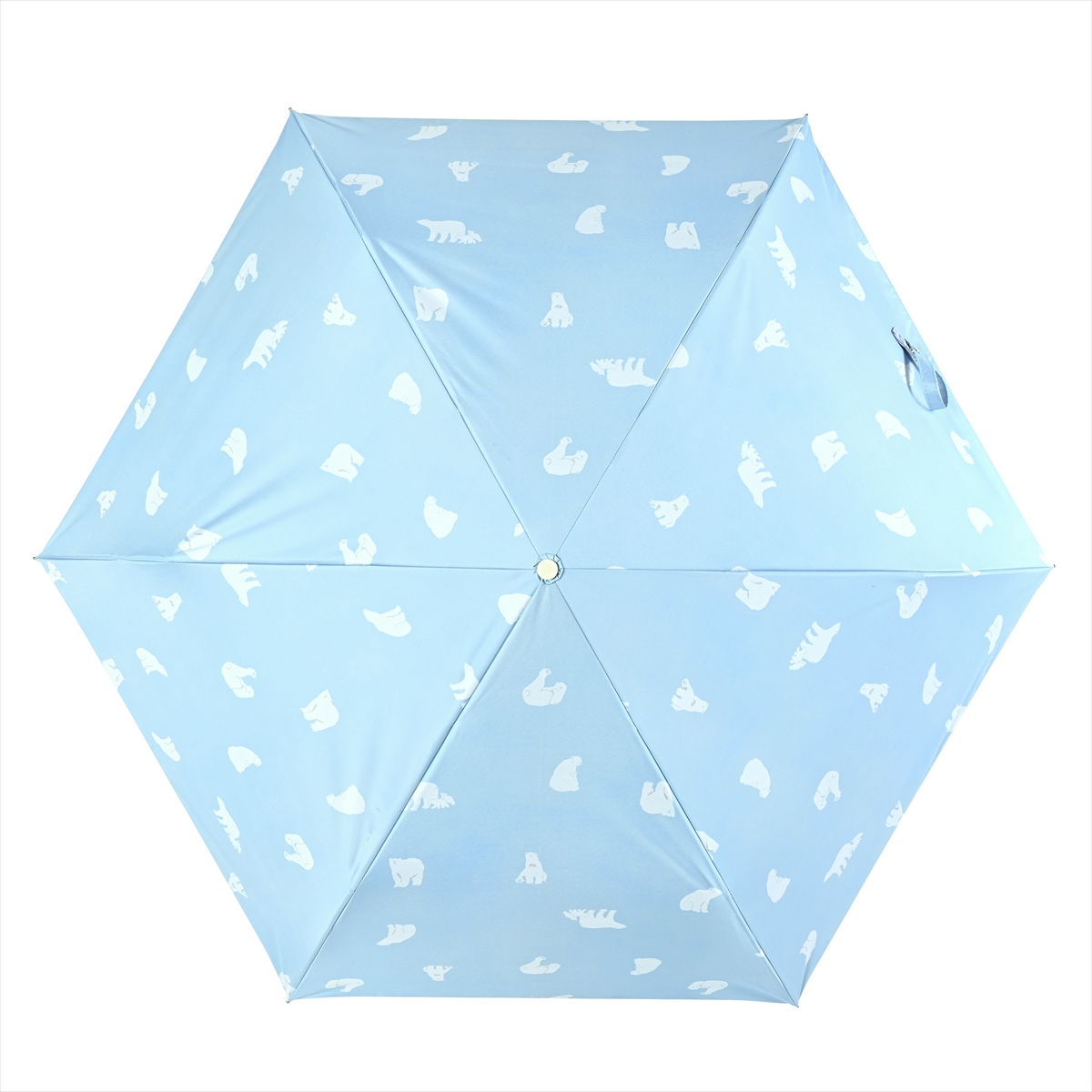 公式 晴雨兼用 日傘  花柄 両面 しろくまフラワー リボン ブーケ 折傘 100％  UV 遮光 ...
