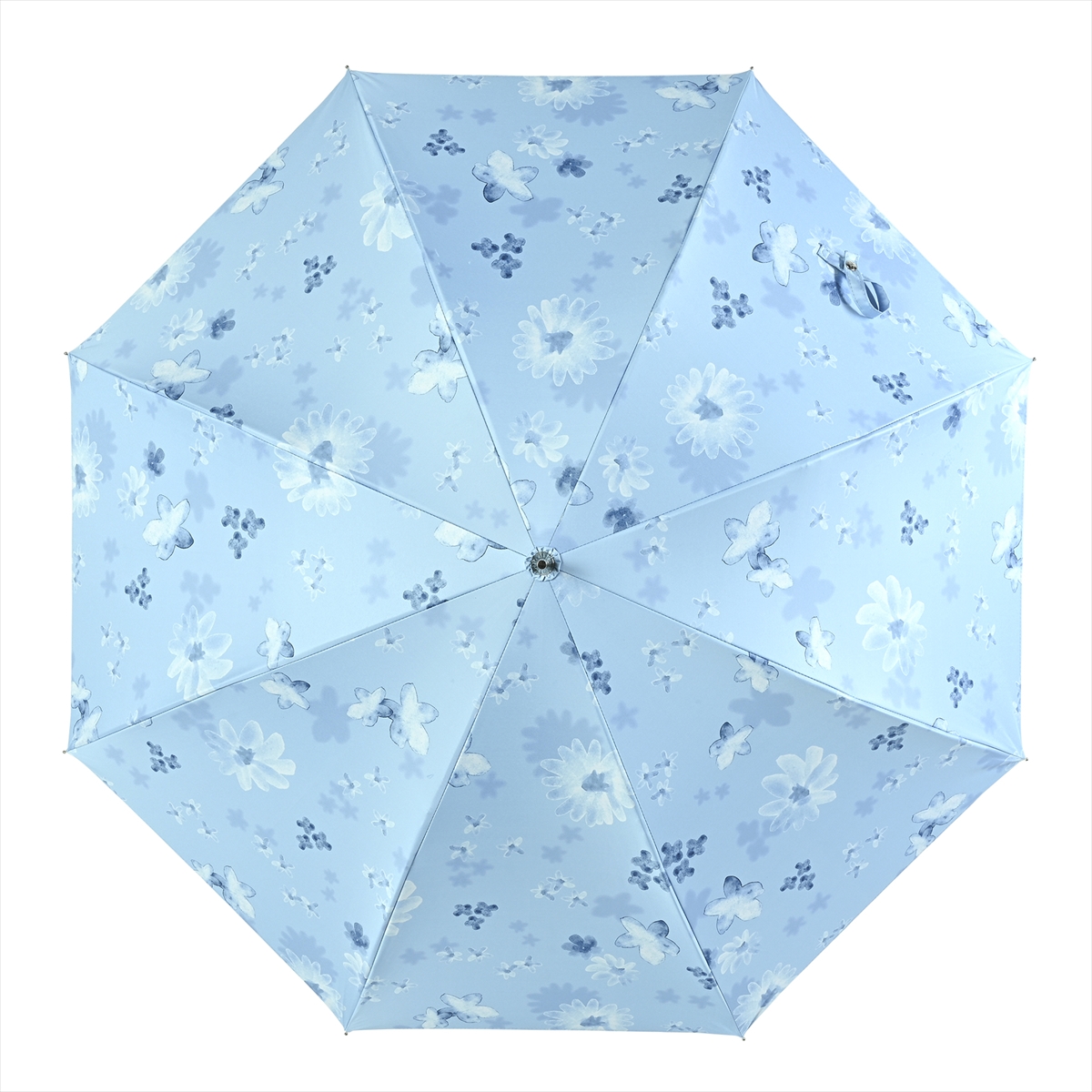 公式 晴雨兼用 日傘  花柄 両面 しろくまフラワー リボン ブーケ 長傘 100％  UV 遮光 ...