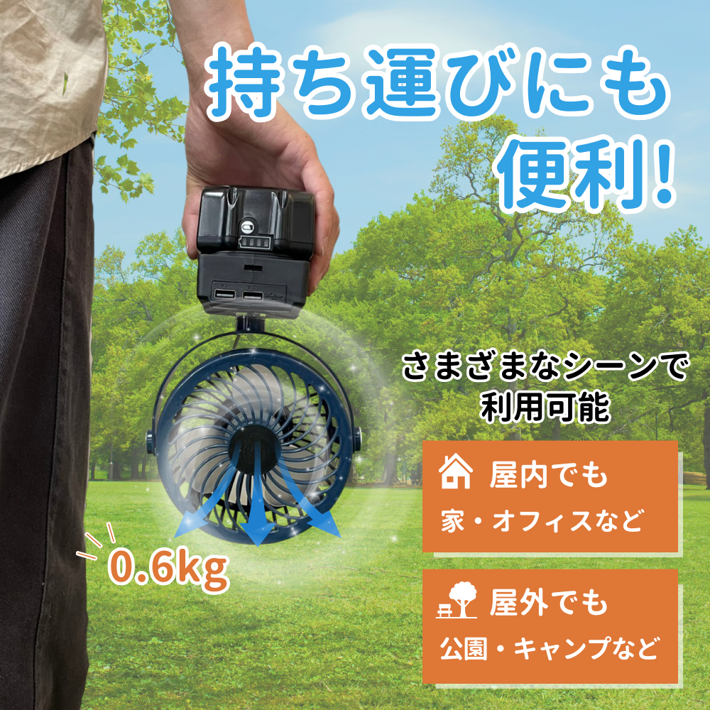 Longsafe マキタ 互換 充電式 扇風機 卓上 ファン 静音 小型