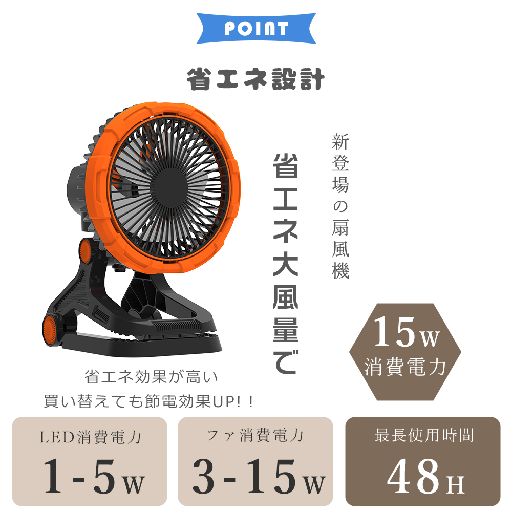 ☆最新モデル☆扇風機 クリップファン 卓上扇風機 充電式 アウトドア