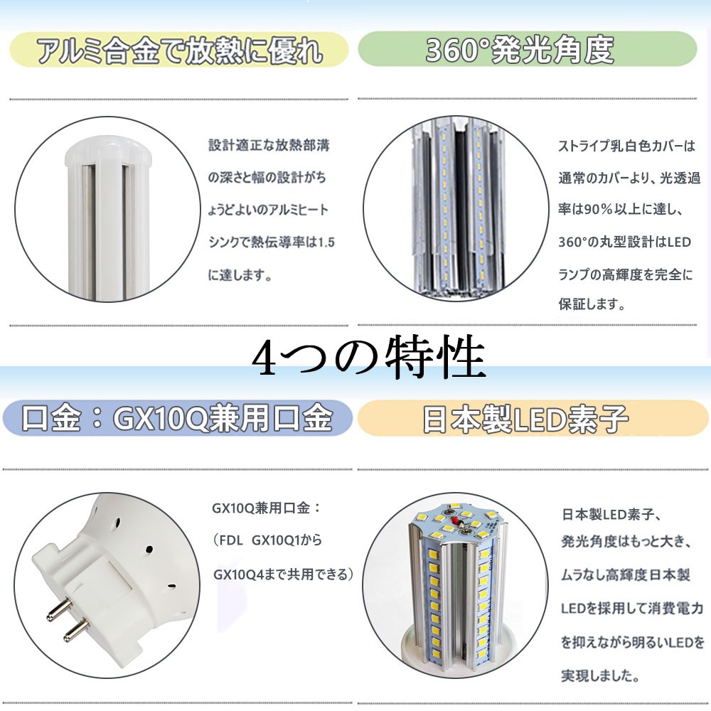 コンパクト蛍光灯 LED化 FDL27形 ツイン蛍光灯 LEDに交換