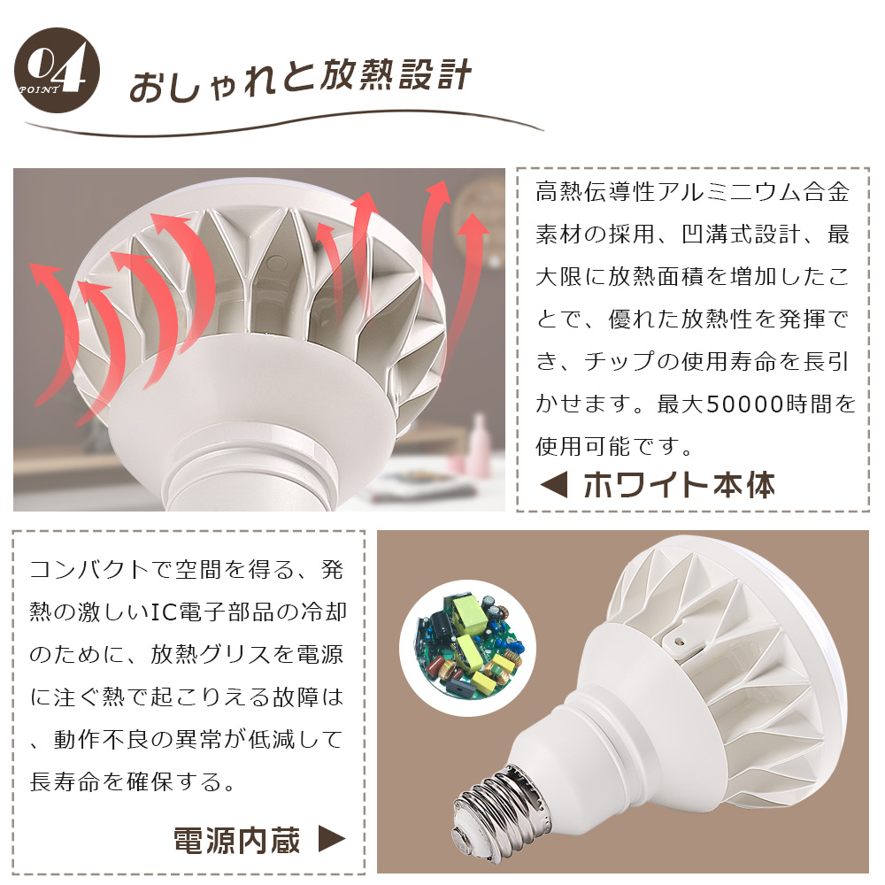 4個セット バラストレス水銀灯 LED E39 PAR56 500W水銀灯相当 LED電球