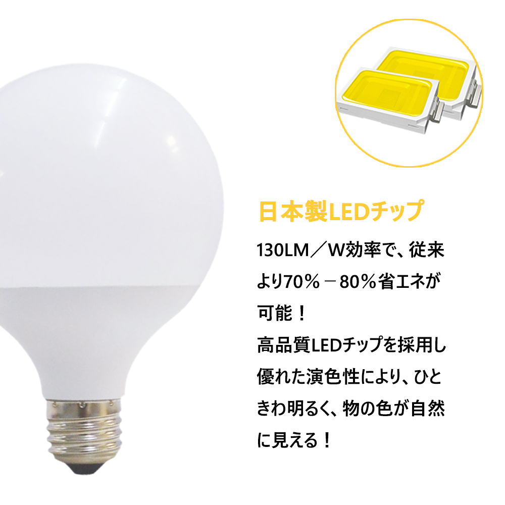 LED電球 100W形相当 e26 口金 led蛍光灯 G95ボール形電球 昼光色 消費 