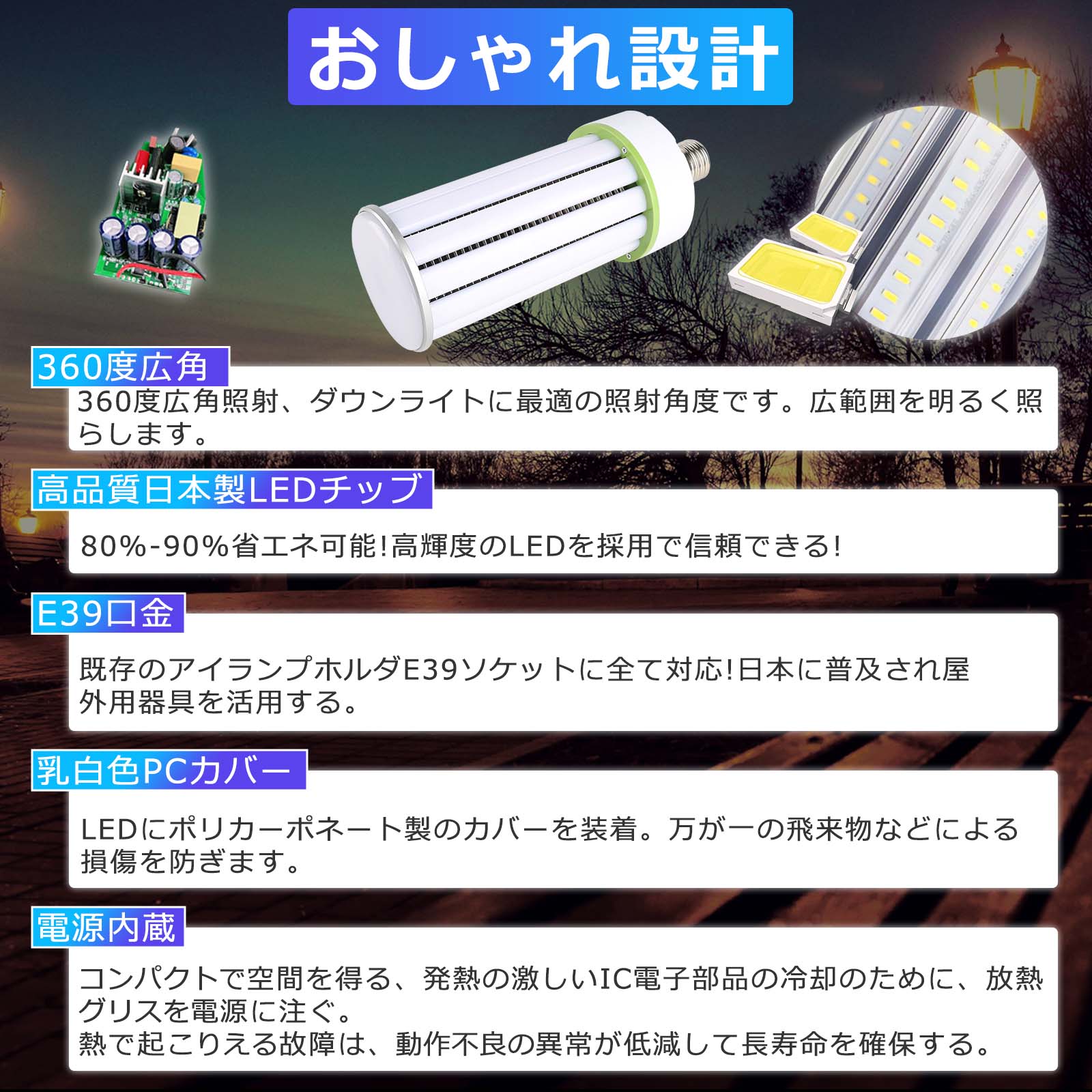 10本セット LEDコーンライト100W 超軽量 e39 1000W水銀灯相当 HF1000X