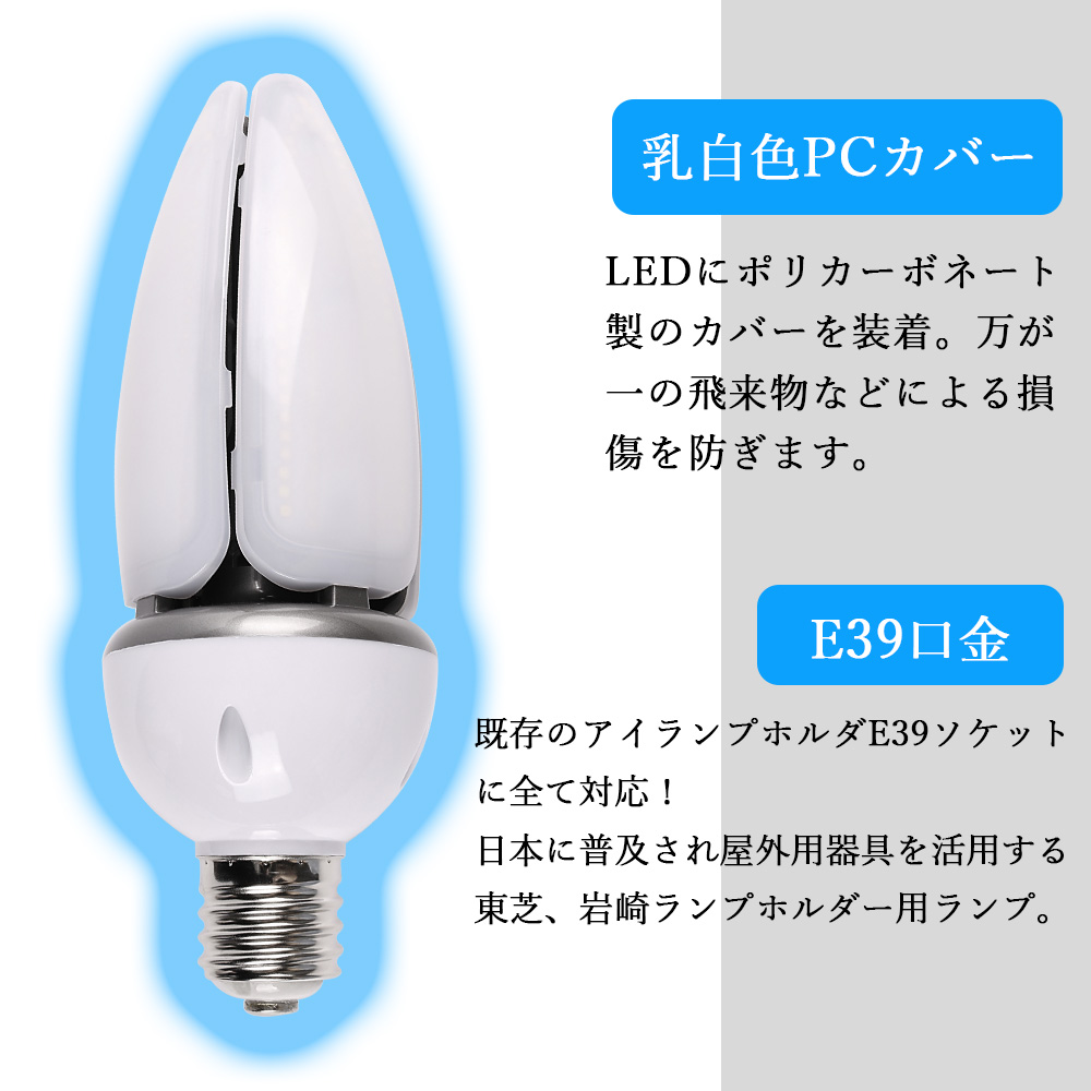 LED 水銀ランプ LEDコーンライト 400W水銀灯相当 PSE認証 街路灯/防犯灯/水銀灯/水銀灯交換用 長寿命 エコ 高品質LED照明 日本製  昼光色 二年保証 : h-0425-gld5 : ECO - 通販 - Yahoo!ショッピング